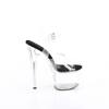 Pleaser - PASSION708 Sandaal met enkelband, Paaldans schoenen - Transparant/Zwart Product image